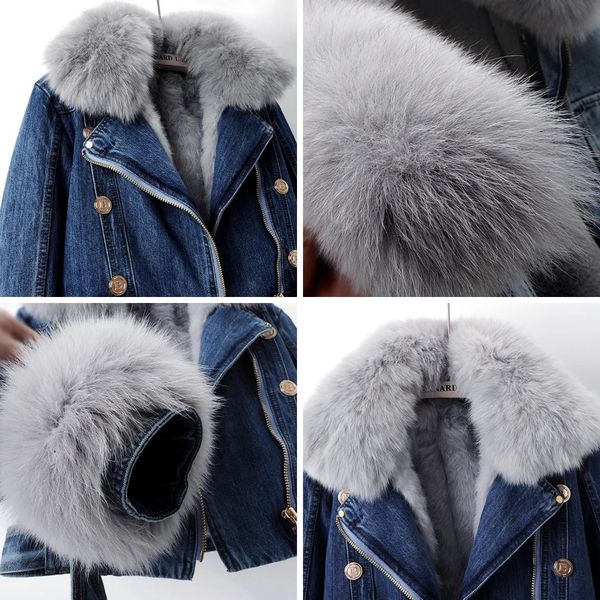 MARGA – Chaqueta vaquera con cuello de piel de zorro