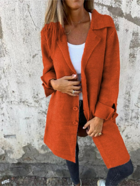 MARINA | Abrigo Informal de Lana con Solapas y Botonadura Sencilla