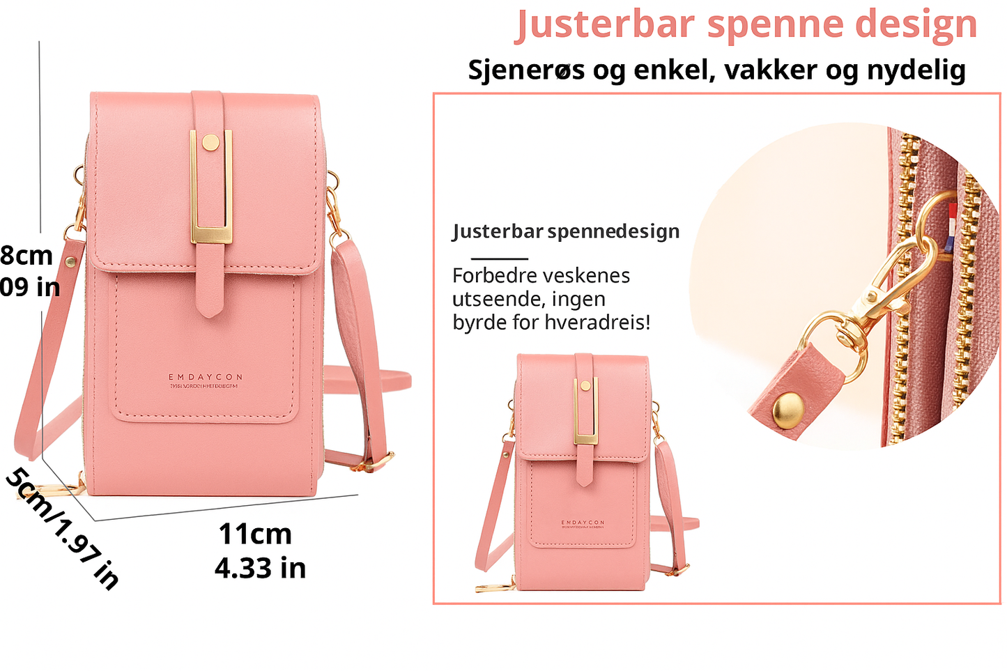 GLOW™ | Bolso bandolera con teléfono móvil