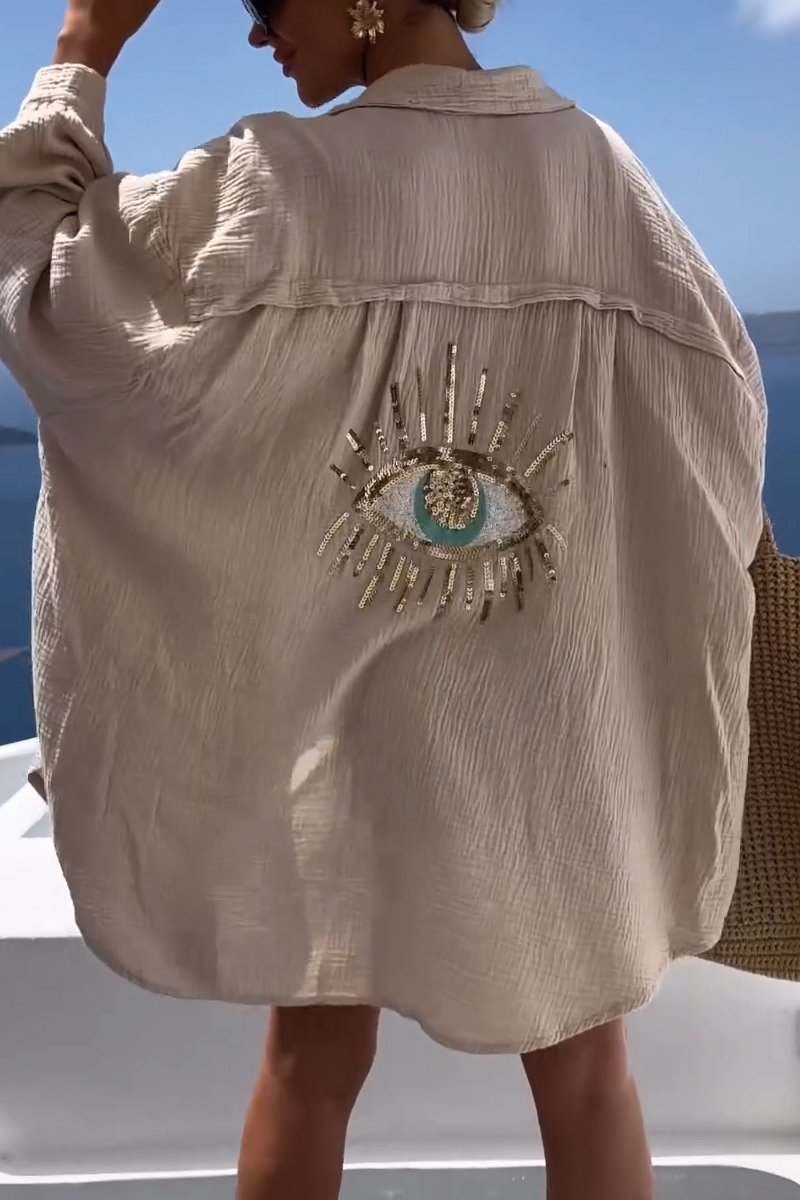 AITANA | Camisa bordada brillante con estilo