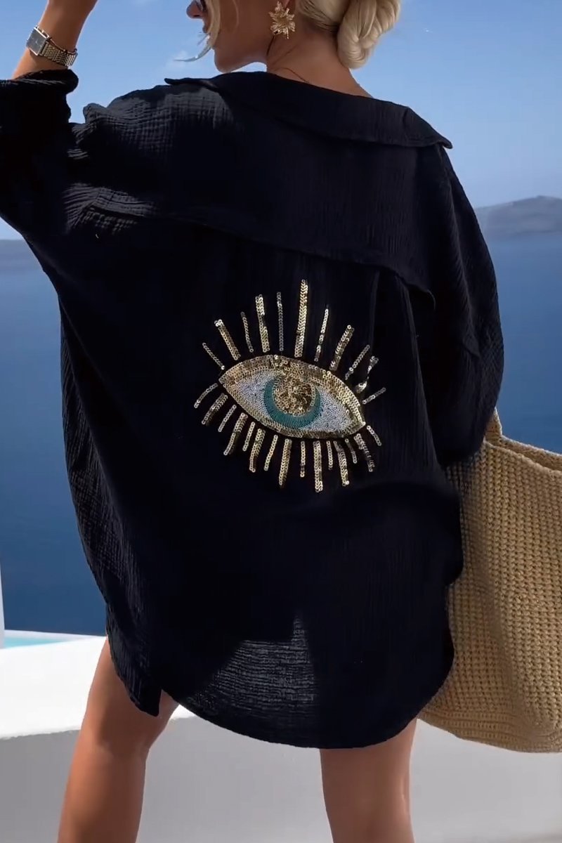 AITANA | Camisa bordada brillante con estilo