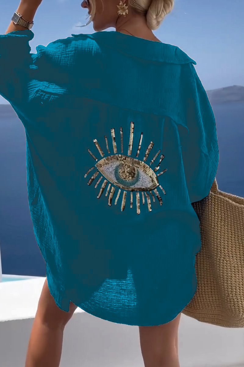 AITANA | Camisa bordada brillante con estilo