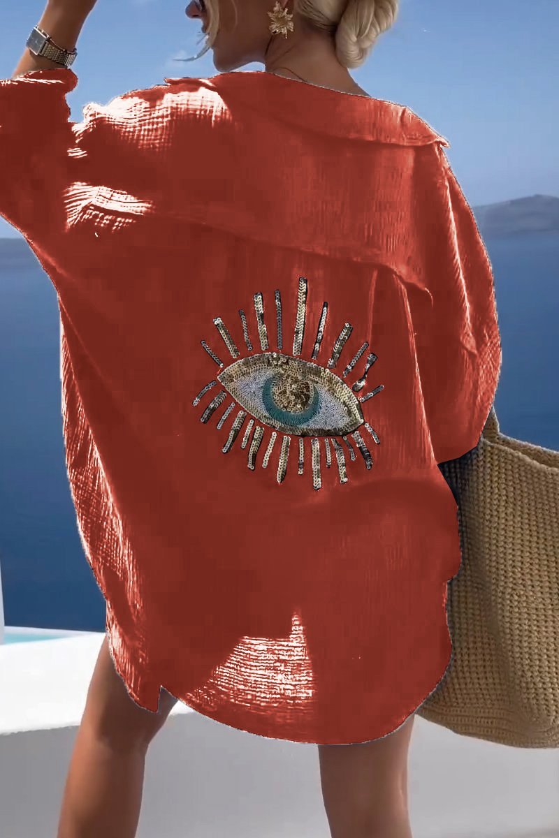 AITANA | Camisa bordada brillante con estilo