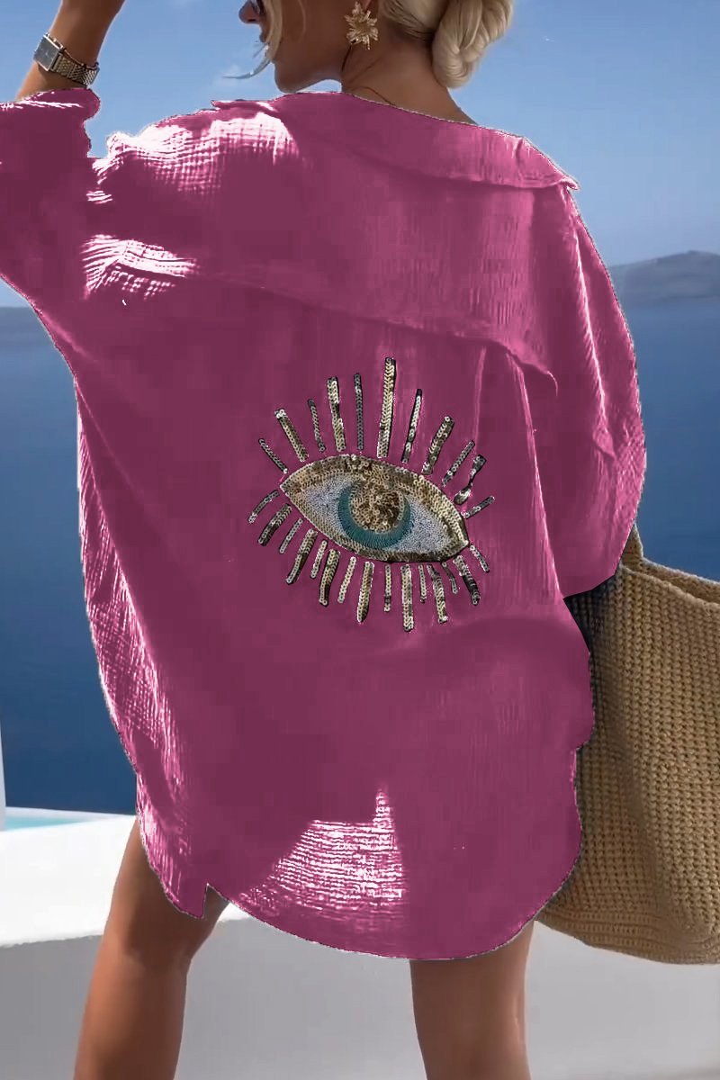 AITANA | Camisa bordada brillante con estilo