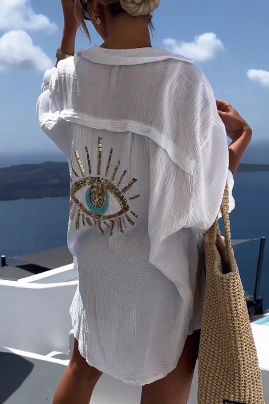 AITANA | Camisa bordada brillante con estilo