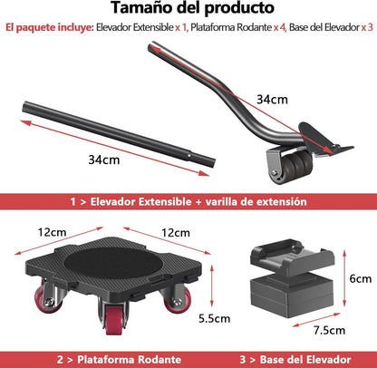 SKYROAD | Kit Mover Muebles Pesados + Elevador