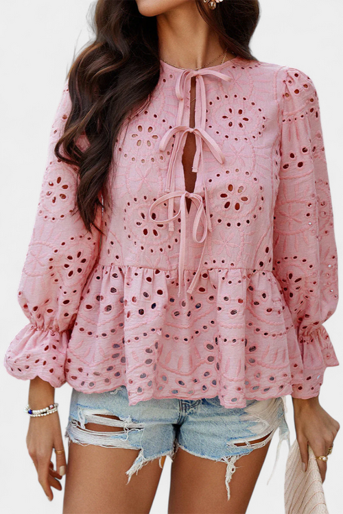 CAMILA | Top Bohemio de Encaje con Corte Fluido